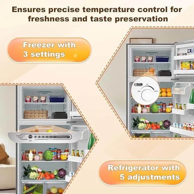 Home Refrigerator with Freezer for DDT-663WMU 18.0 Cu.ft Frost Free Two Door Top-freezer Fridge Top Manufacturers Cooling