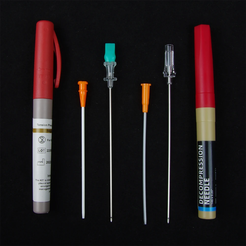 Sanke Rescue Pneumothorax Needle Trauma Medical Ifak Chest Cathether Needlecatheter 50g Needle Decompression Edc First Aid Kit