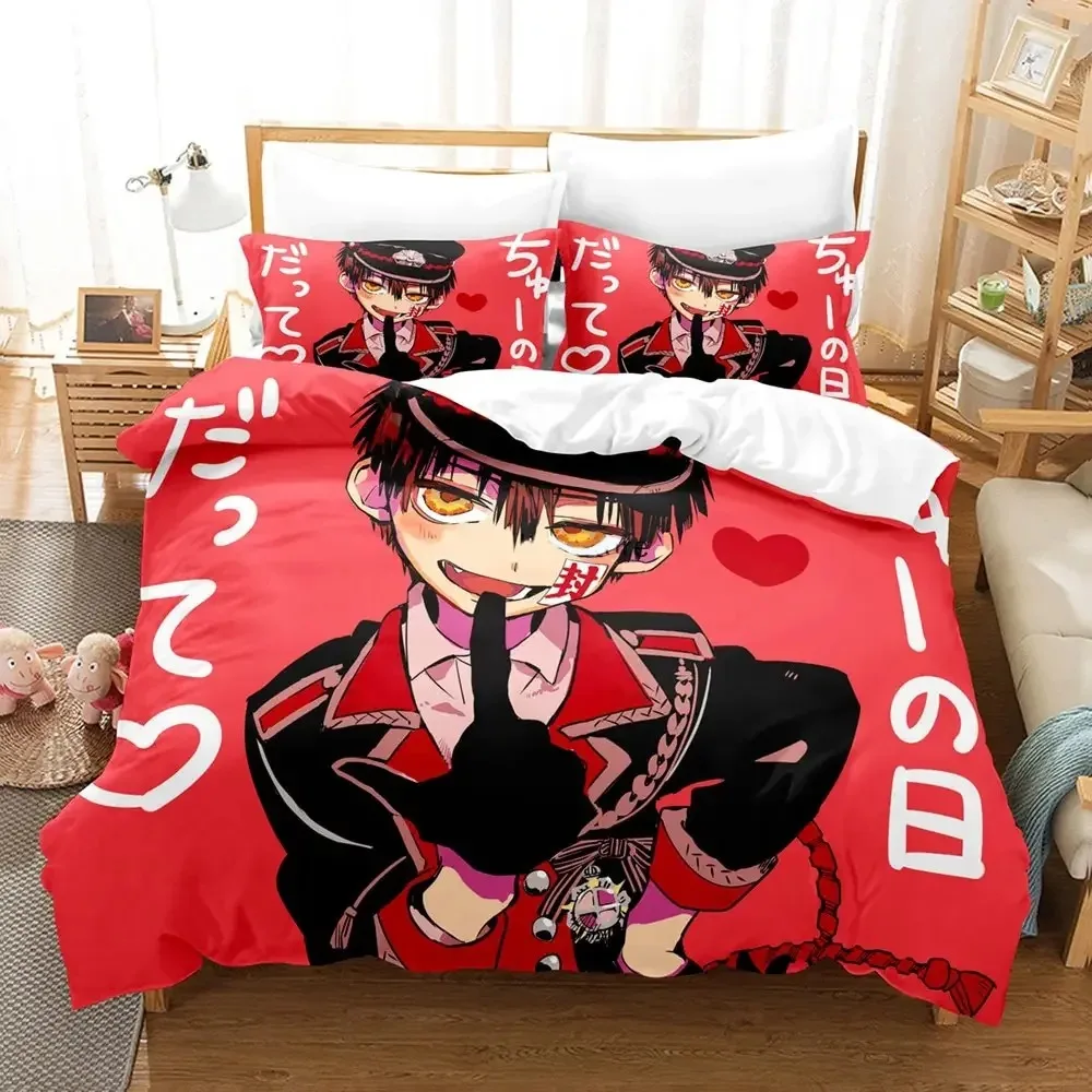 Fashion 3D Printing Anime Toilet-bound Hanako-kun Bedding Set Duvet Cover Sets Comforter Bedding Double Size Adults Kids Gift