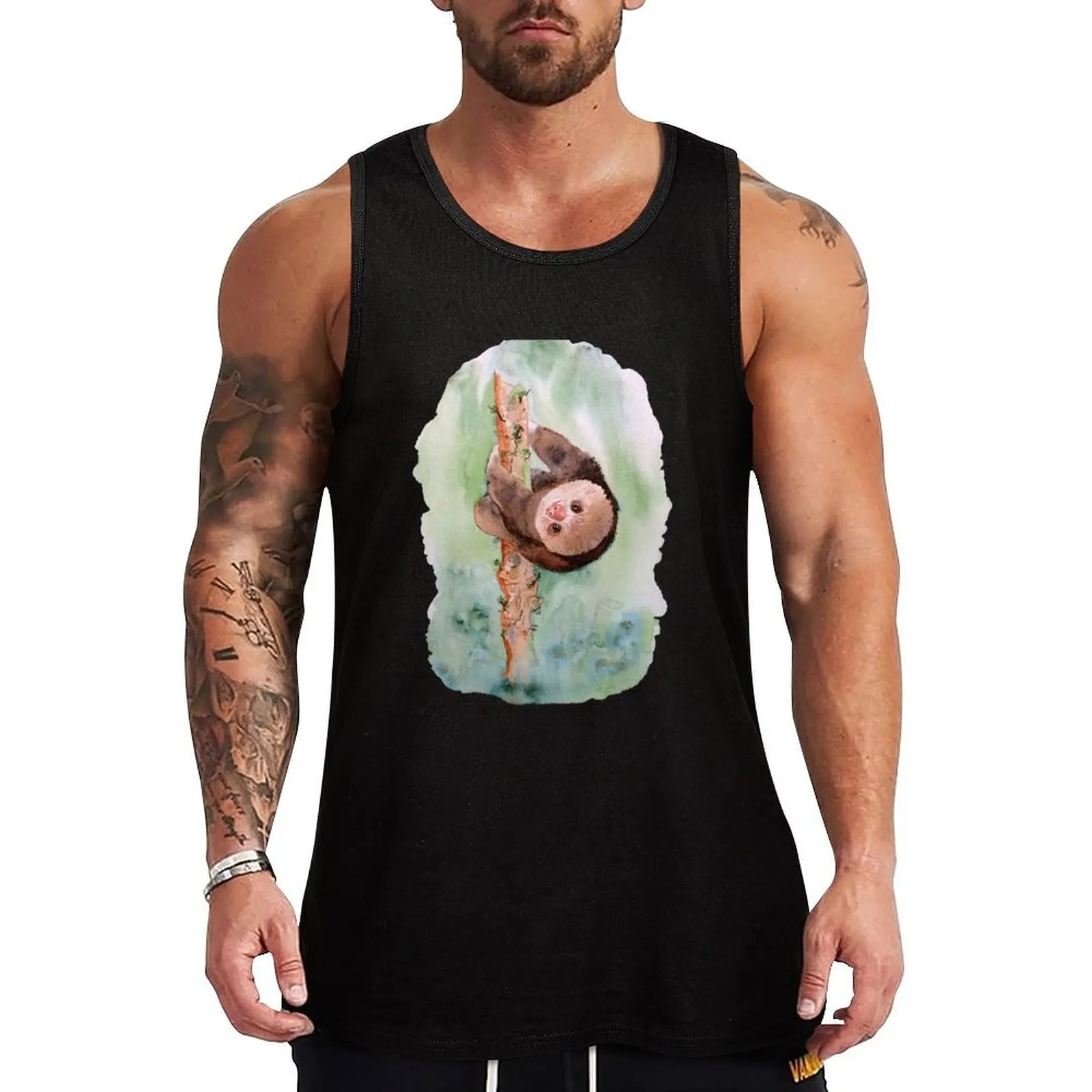 

Baby Sloth Tank Top new in tops & t-shirt Men's singlets Man sleeveless shirt