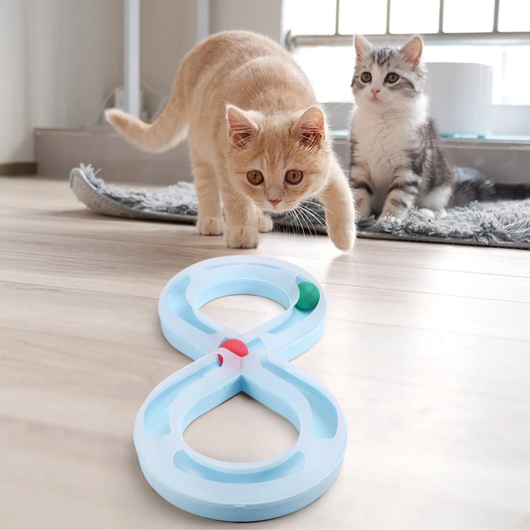 Household Cat Toy Turntable Cat Teasing Small Cat Tunnel Supplies Turntable Pet Turntable