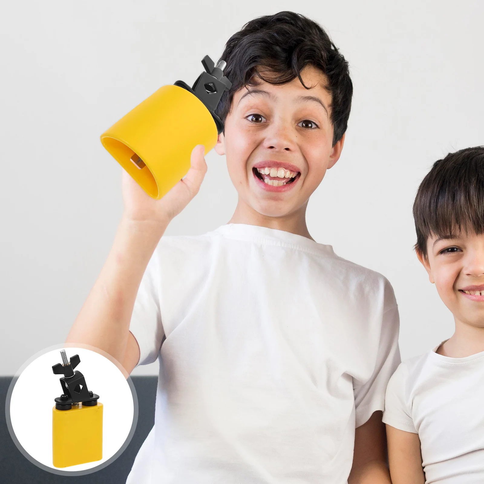 

Metal Cowbell For Drum Orff Percussion Jam Block Band Practice Festival Performance Bright Yellow Handheld