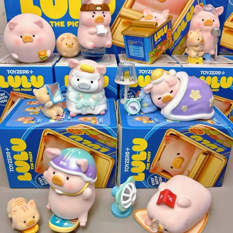 Lulu Pig Associated Daily Blind Box Kawaii Piggy Anime Figure Doll Surprise Bag Cute Room Ornament Collection Model Toys Kids Gi