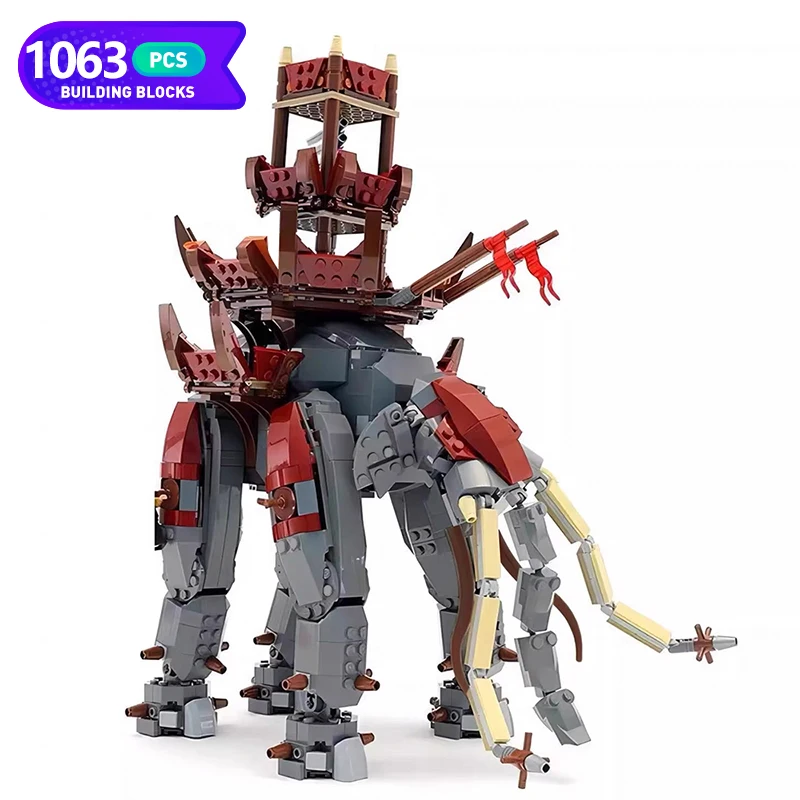 MOC Classic Movie Lords Ringsed Scene Monster Oliphant Building Blocks Assembly Model MOC-12659 Bricks Toy Holiday Gift