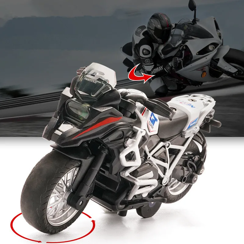 1:14 Alloy Motorcycle Model Kids Toy Simulation Off-Road Racing Motorcycle Pull Back Boys Toy Alloy Car Model Childern Gift