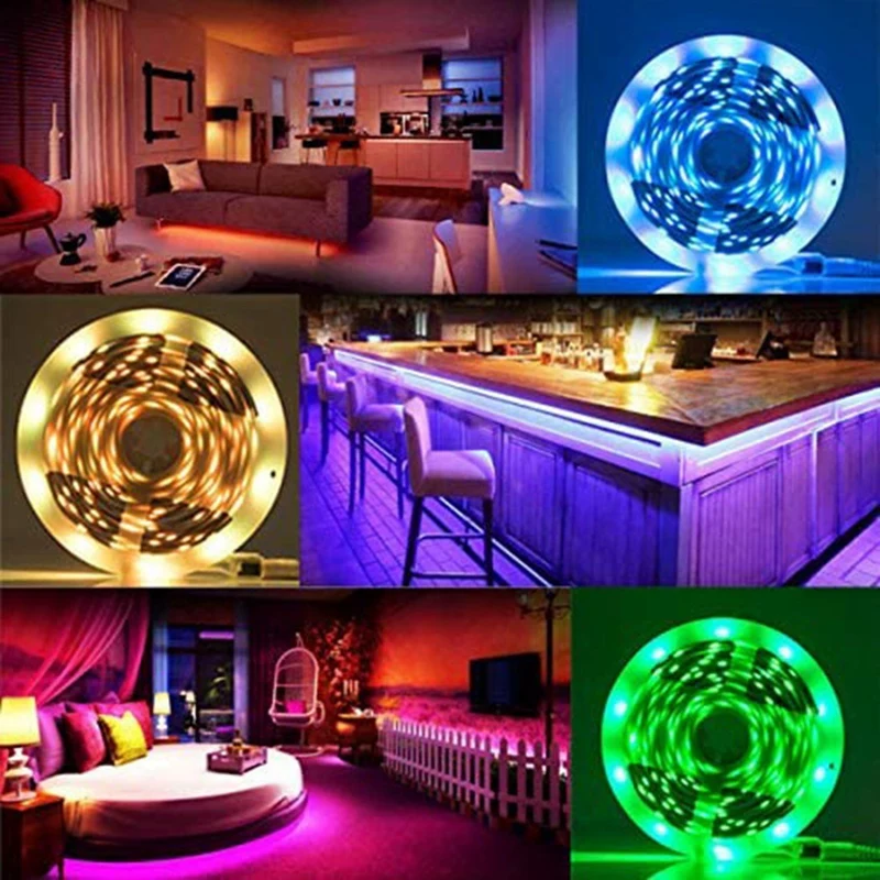 TKOH-ไฟ LED เปลี่ยนสีเพลง SYNC RGB ไฟ 44 รีโมทคอนโทรลอินฟราเรดไฟ LED สําหรับ Home PARTY 1M