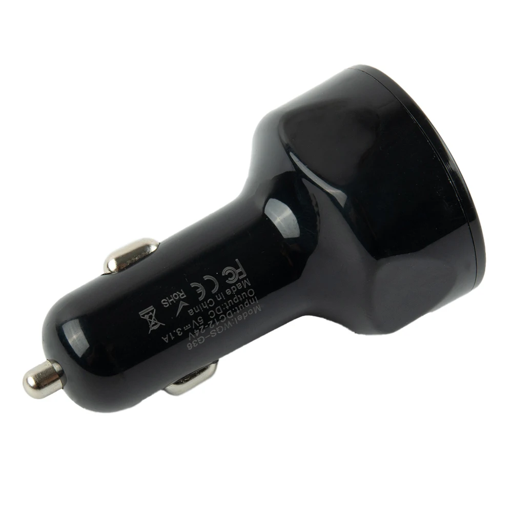 Car Charger Adapter 4 Ports USB 3 1A Output with LED Battery Voltage Display Compatible with Popular 12 24V Vehicles