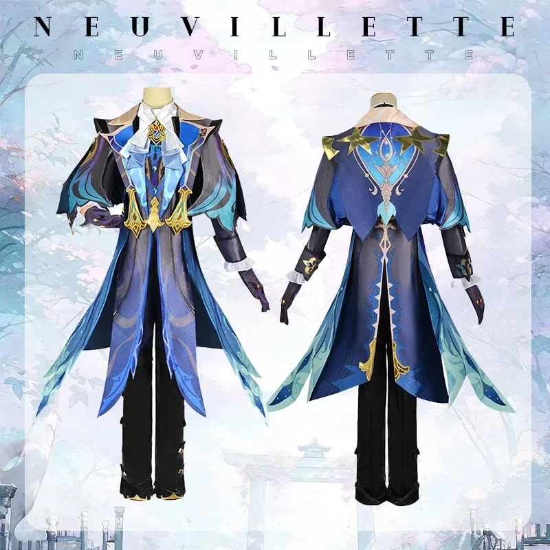 Anime Impact Neuvillette Cosplay Costume Adult Carnival Uniform Wig Anime Halloween Party Costumes Masquerade Women Game