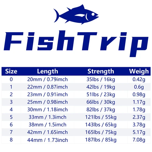 Imagen 2 del producto FishTrip 25 uds pesca Snap giratorio rodamiento de bolas Clip giratorio resistente agua salada giratorio con mosquetón giratorio de acero inoxidable
