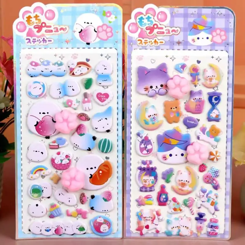 

Милые 3D объемные мягкие наклейки в виде животных (попки) для снятия стресса, декор для чехлов на телефон, мягкий дизайн с эффектом прижатия