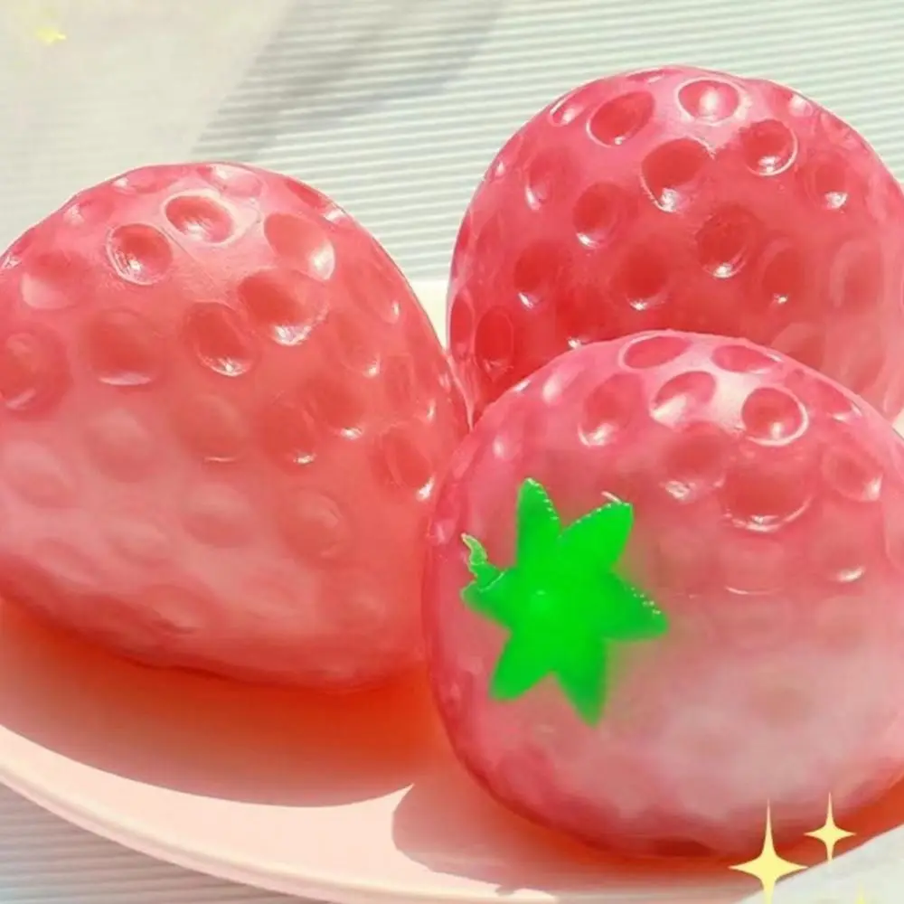 Simulated Color-changing Discolored Strawberries Squeeze Toy Fidget Toy Sensory Toy Pinch Decompression Toy TPR Kids Tricky Doll