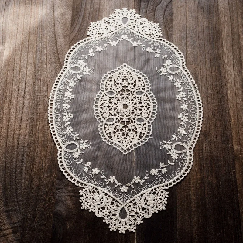 Luxury French Vintage Lace Placemat Hollow Table Cover Retro Table Mat Home Decoration Shooting Prop Household Goods