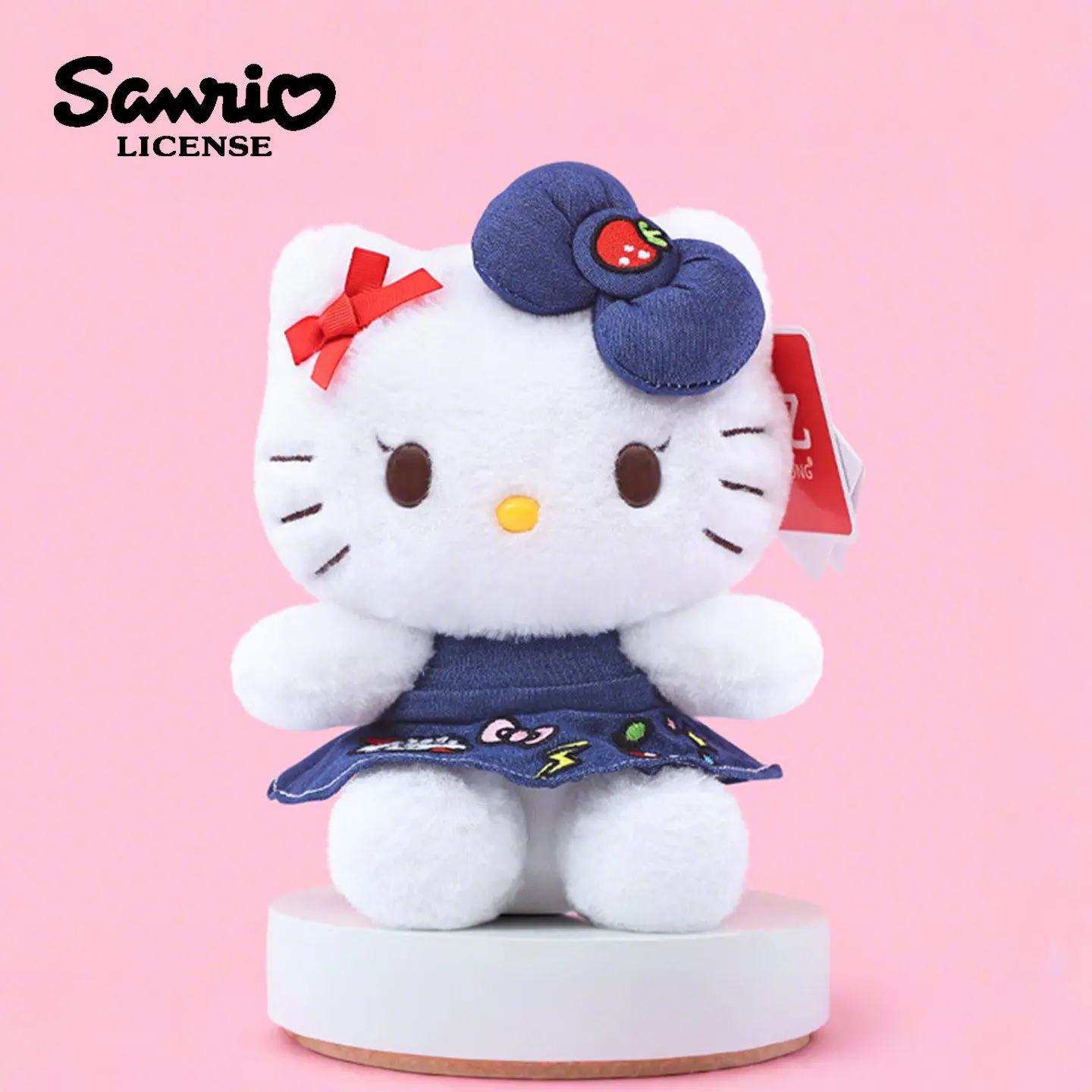 Original Anime Sanrio Hello Kitty Jeans Skirt Collection Kawaii Stuffed Plush Toys Cute Dolls Ornament Birthday Gift For Kid