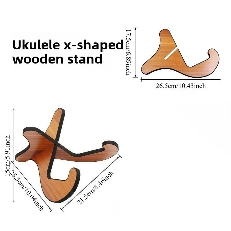 Ukulele Stand Wooden Splice Stand Guitar Stand, Portable X-Shaped Display Stand with Removable Legs and Rugged Base image 2