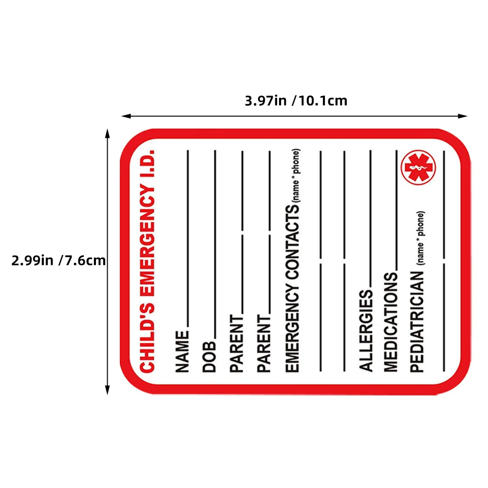 15Pcs Medical Information Sticker for Car Emergency Carseat Tag Adhesive Safety Labels Stick on Labels