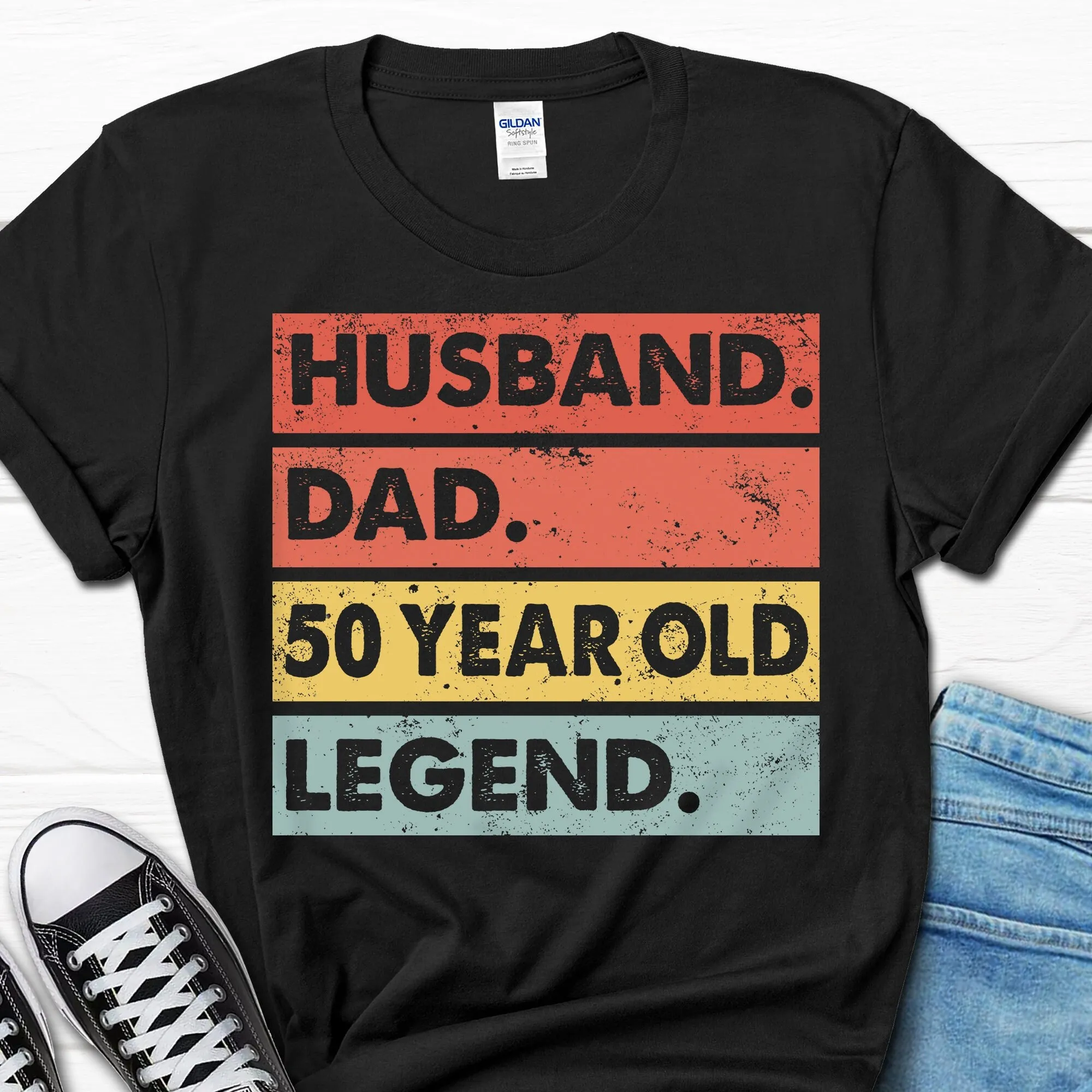 

Husband Dad 50 Year Old Legend T Shirt 50th Birthday for Him Men's Bday