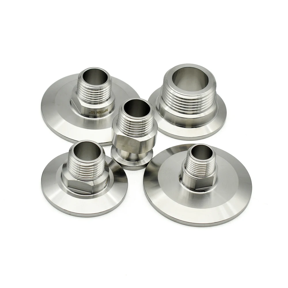 

1/4"1/2"1/4"3/4"1"NPT BSP external Thread 304 Sanitary Stainless Steel Pipe Fitting 25.4 50.5 64mm Homebrew Adapter