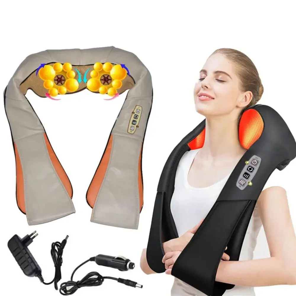 

High Quality PU Leather Electrical Massager Heated Multifunctional Massage Shawl Infrared U Shape Neck Massager Neck