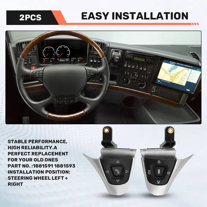 

1881591 1881593 Truck Steering Wheel Button Switch For SCANIA P G R T Series Cruise Control Switch