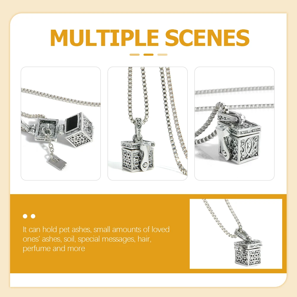 

Pet Urn Necklace for Ashes Stainless Alloy Pendant Cremation Jewelry Keepsake Dog Memorial Safe Skin Friendly Dry Storage Home