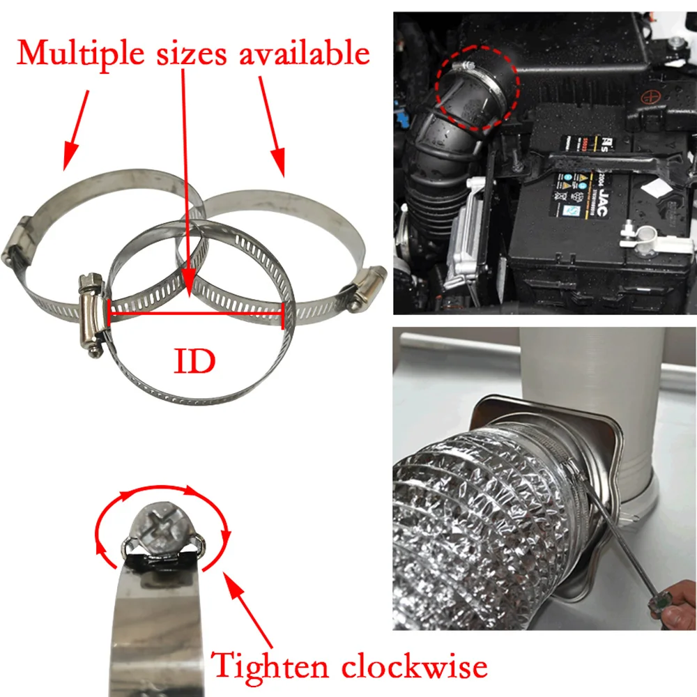 Stainless steel throat clamp, water, gas, pipe clamp, strong clamp, American fixed buckle, clip