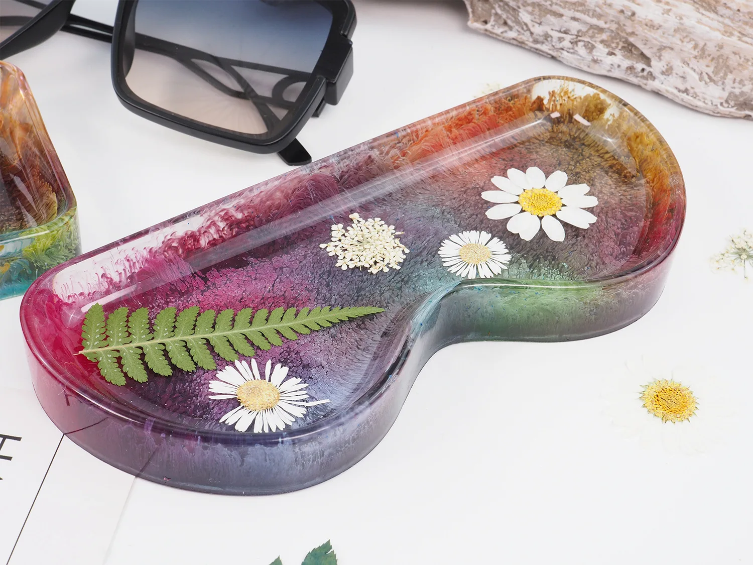 FineInno Bloempot op Standaard Hars Mallen Storage Tray Resin Molds Sieraden Dienblad Siliconen Mal Schotel Epoxy Gietvorm voor DIY Fruit Plaat Snoep Schaal