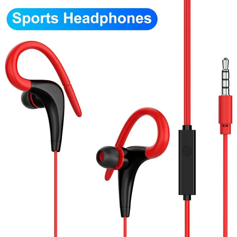 

3.5mm Bass Earphones Wired Earphone Sensitive Noise Reduction Comfortable 3.5mm Stereo Ear Hook Earbud For Calling Game Sports