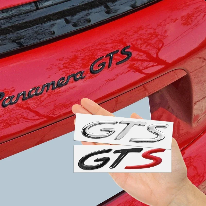 1pcs 3D metal GTS Fender Tail Car logo side badge Creative decoration rear trunk emblem sticker styling Accessories