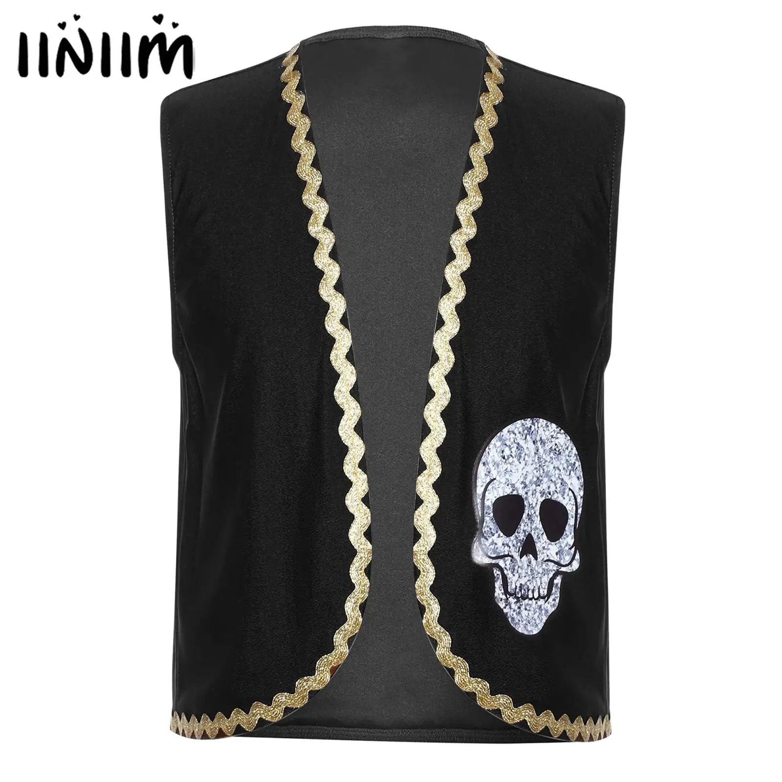 

Пиратский средневековый жилет для мальчиков и девочек, костюм капитана для косплея, жилет с открытой передней частью, пиратские сказочные майки, наряды на Хэллоуин