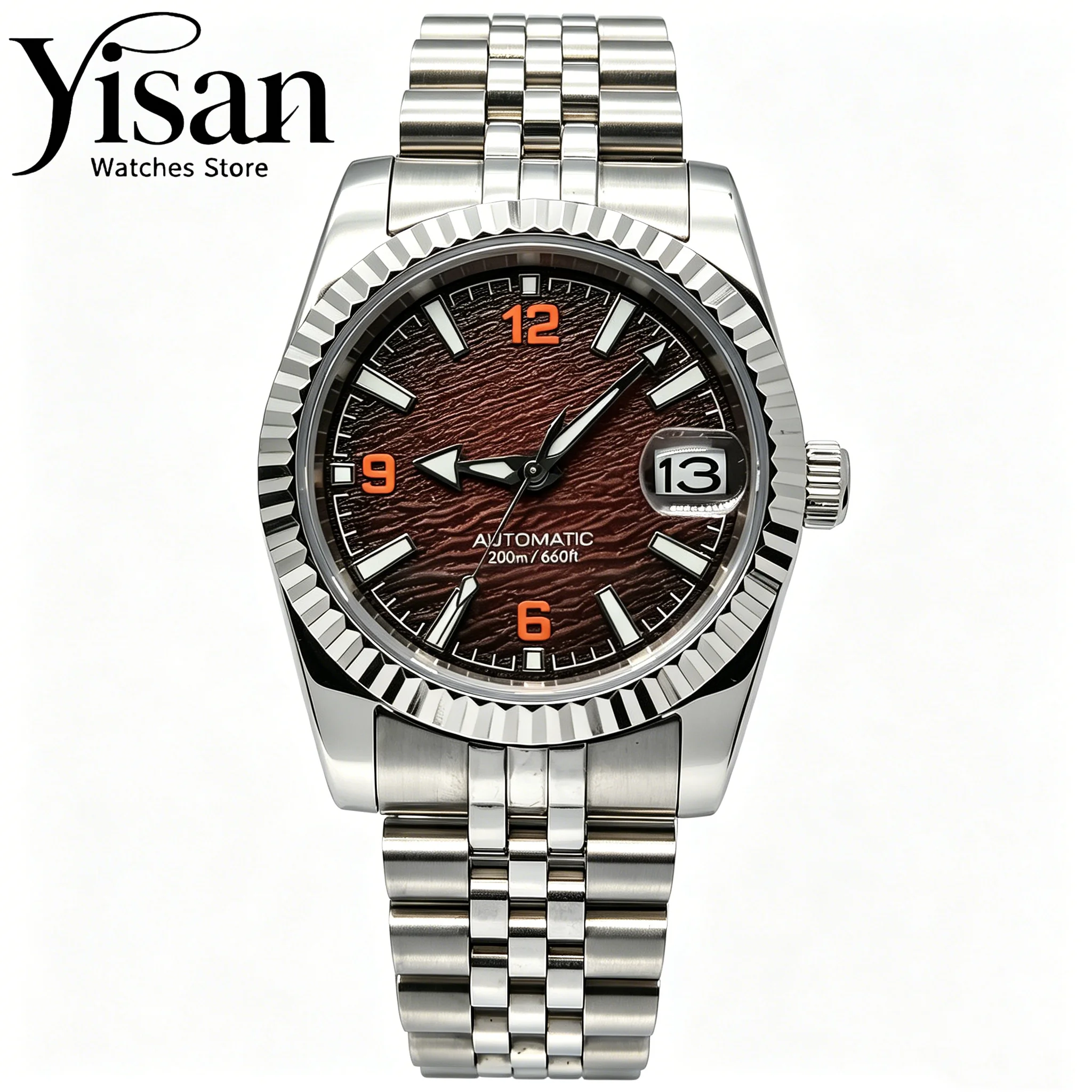 

The new Fit NH35 movement 36mm 39mm men's automatic watch silver case sapphire glass automatic watch.