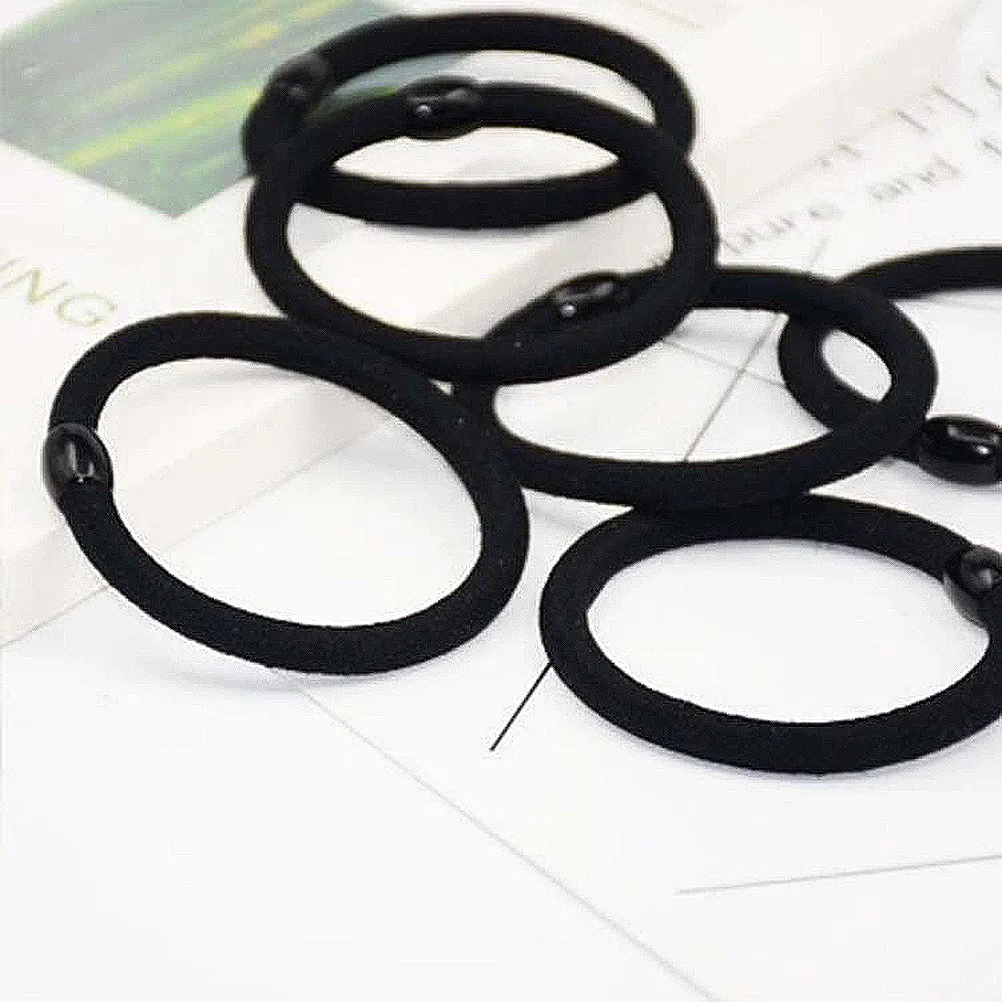 

50 PCS Ponytail Braids Hair Rope Hairbands Mini Elastic Black Scrunchies for Thick Ties