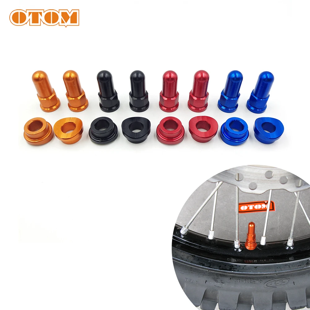 OTOM Motorcycle Universal CNC Billet Tire Valve Stem Rim Lock Nut Cap Spacer Kit For KTM Husqvarna HONDA CRF KAWASAKI SUZUKI YZF