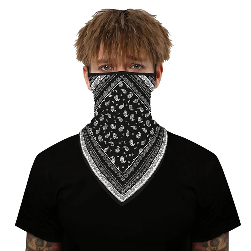 Floral Print Motorcycle Bicycle Bandana Face Mask Riding Camping Cycling Tube Head Scarf Neck Gaiter Face Shield Mouth Cover