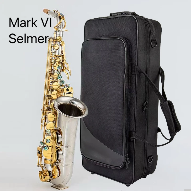 French Blue Label Mark VI Tenor Saxophone, White Nickel finish, complete with case and mouthpiece accessories