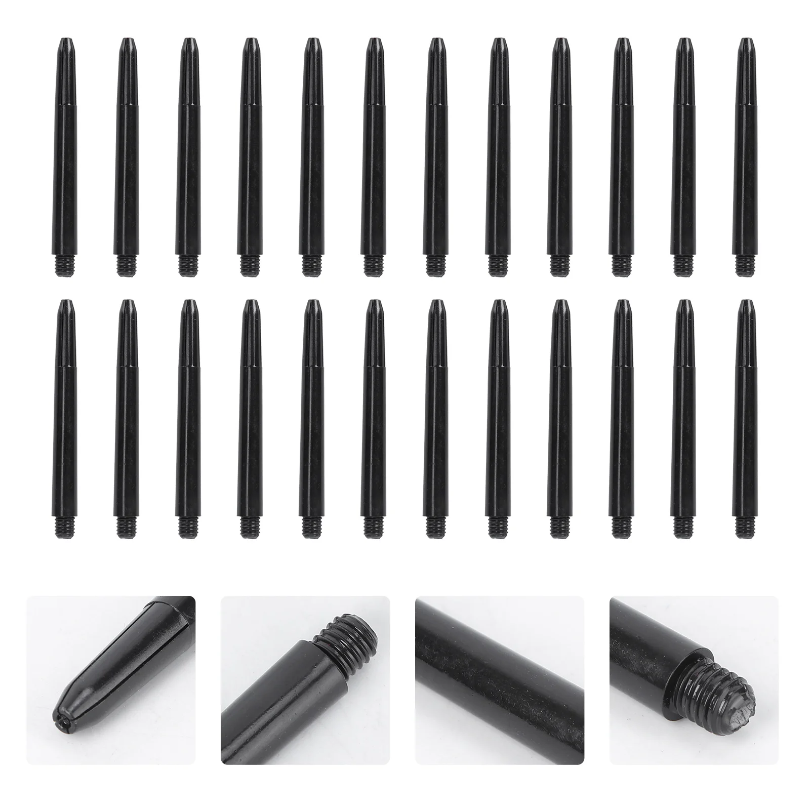 100pcs Plastic Shafts Accessories Stems Plastic Pole Rod with Standard 2BA Screw Thread (Black)