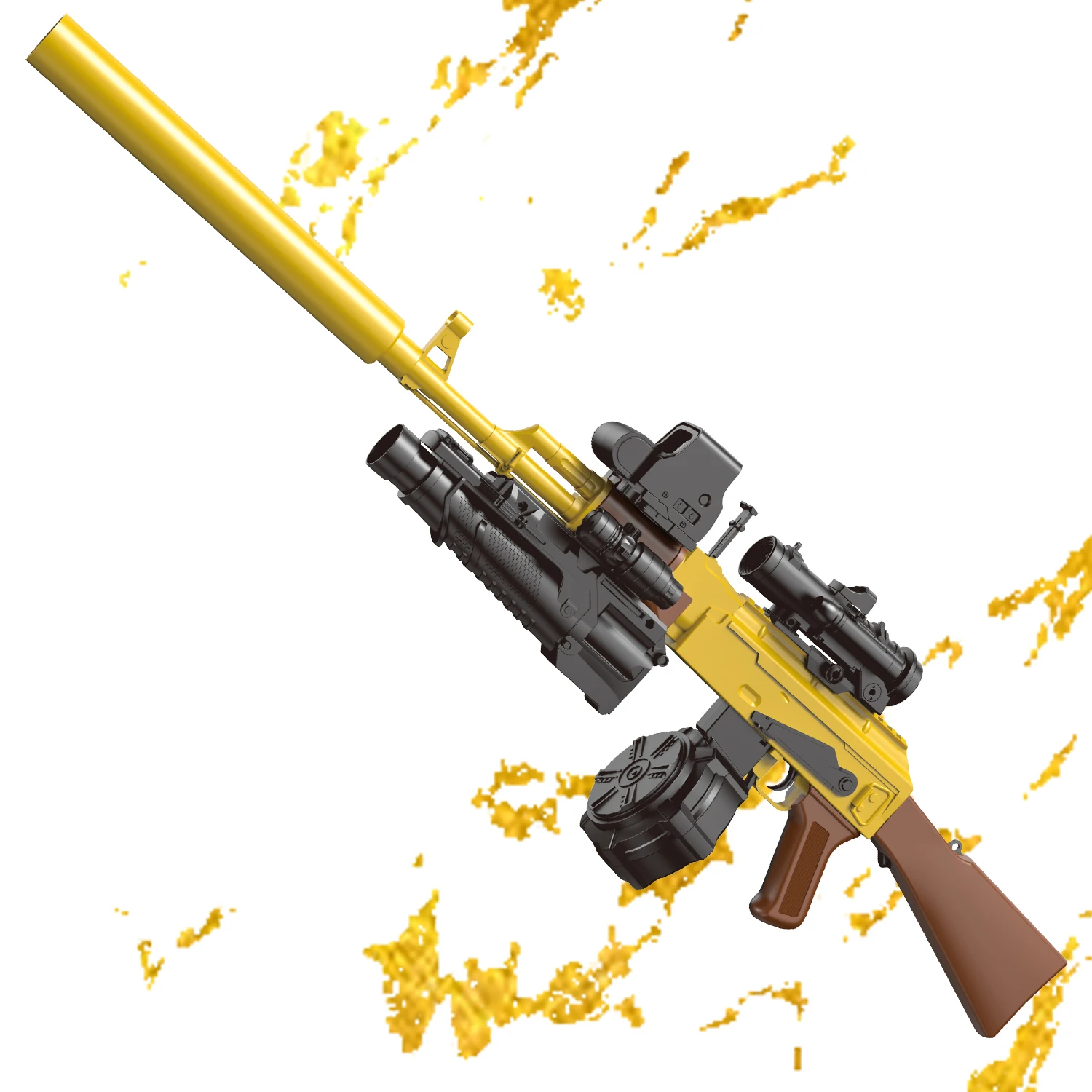 AK gel ball blaster, electric toy gun, manual and electric modes, suitable for outdoor games (bullets not included)