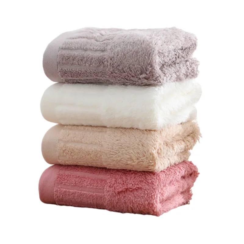 140X70CM Plush Bathroom Towel Soft Absorbent Cotton Solid Color Multipurpose Home Use Gift Washcloth for Bathroom