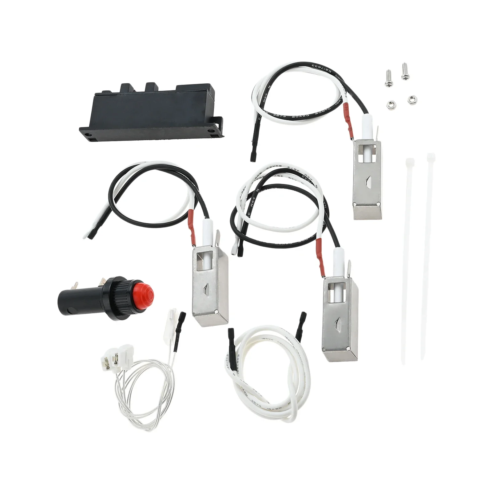 1Set Spark Box/Electrodes 42325 Replacement With Wires 2 Output Spark Generator Push Button Connecting Wires And Mounting Screws