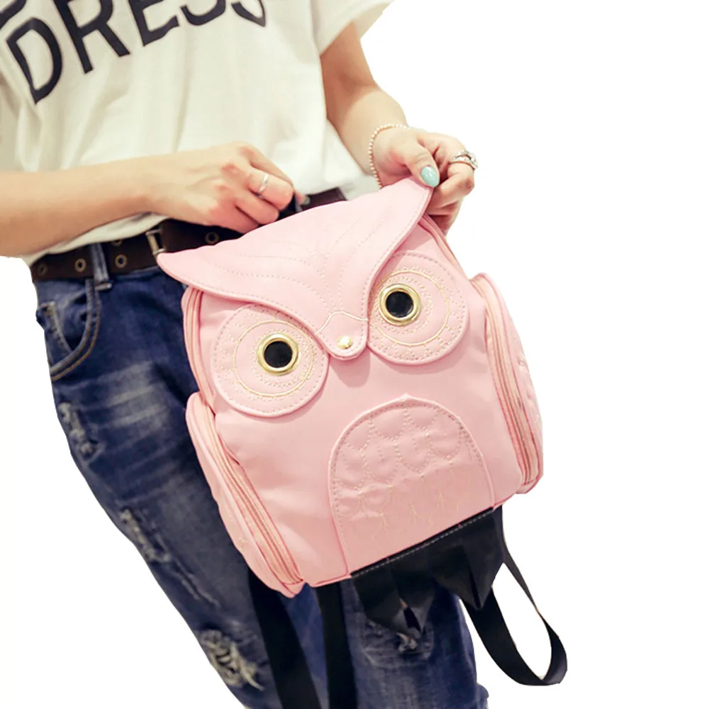 Cheap woman bag deals Fashion Cute Owl Backpack Women Cartoon School Bags For Teenagers Girls feminina backpack