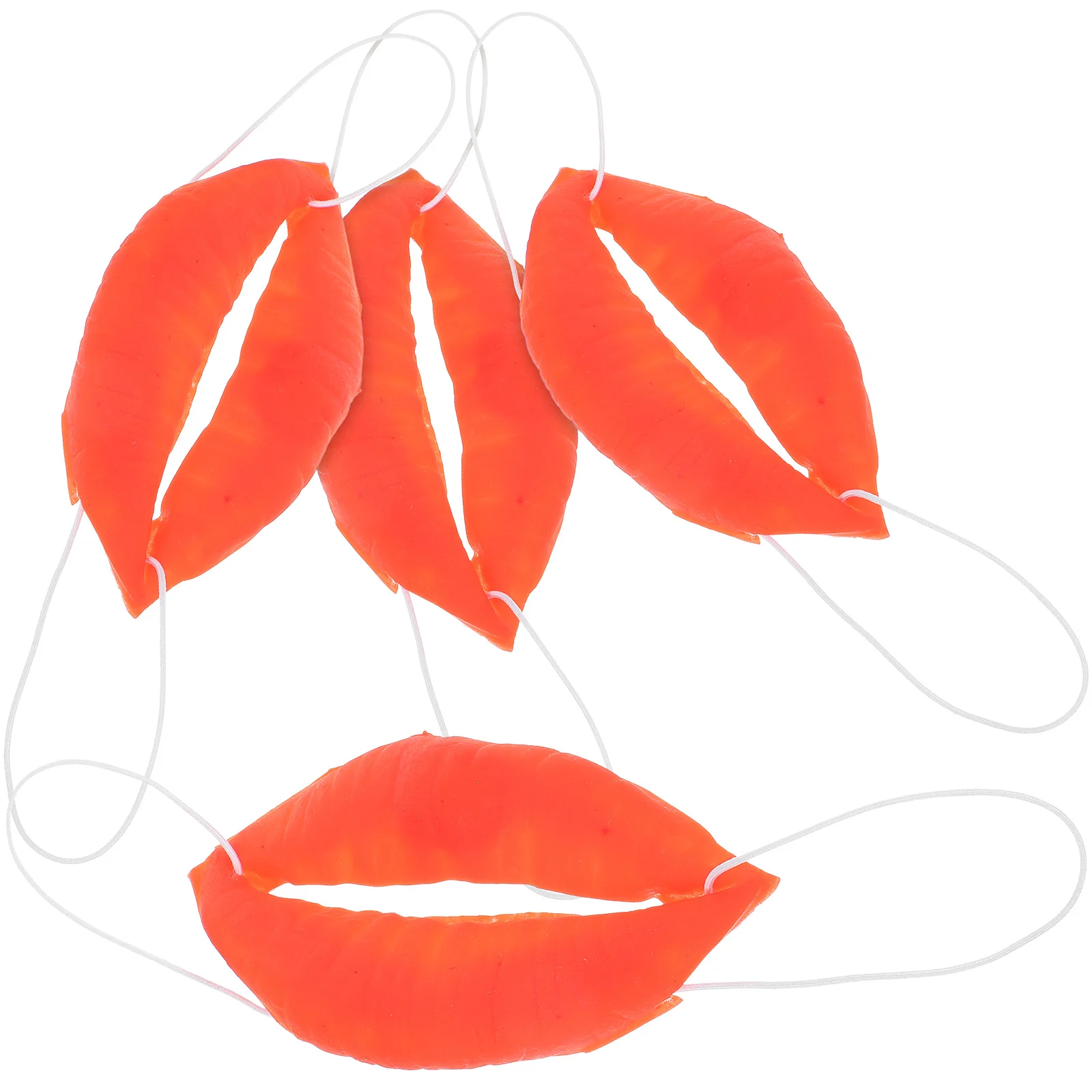 4 Pcs Halloween Joking Props Funny Red Lip Mouth Apparel Sausage Performance Plastic Tricky Big Sausages