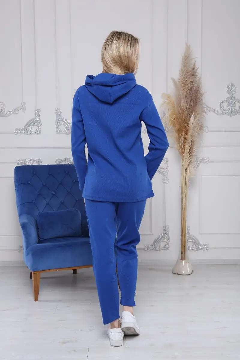 Hooded camisole sax blue women tracksuit