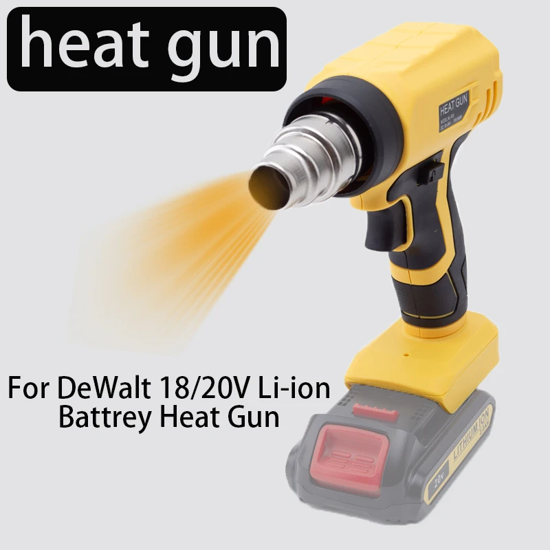 

Portable Cordless Electric Heat Gun Industrial Handheld Heat Gun for DeWalt 18/20V Li-ion Battery（Without Battery）