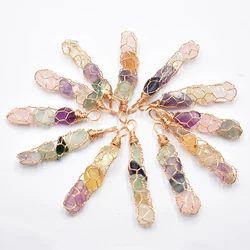 Colgantes irregulares mezclados de piedra natural de buena calidad para la fabricación de accesorios de joyería, venta al por mayor, 12 unidades por lote, envío gratis