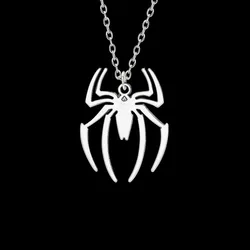 Spider Punk Pendants Chain Mens Necklaces Silver Color Neck Chain Gothic Couple Streetwear Gifts