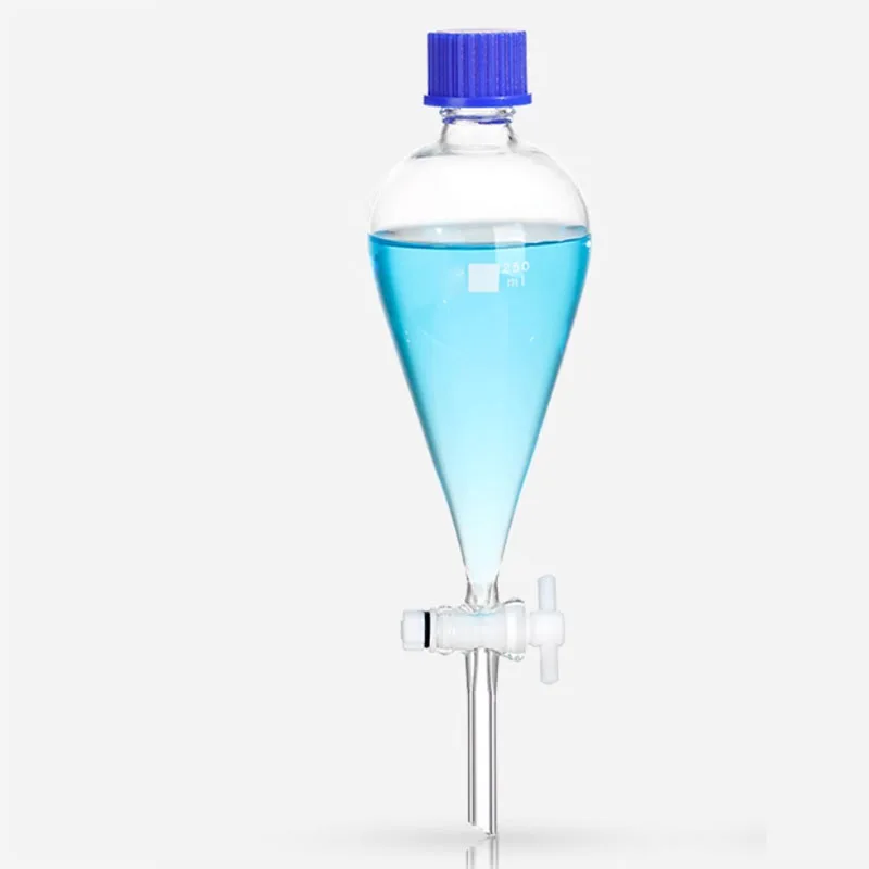 Screw-hole pear-shaped liquid separating funnel internal screw-hole external screw-hole tetrafluoro piston valve joint door