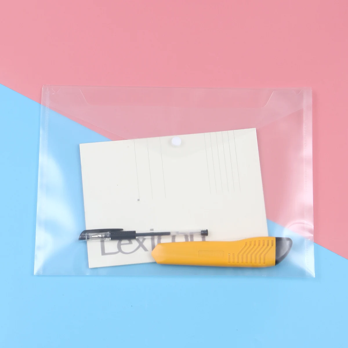 

24 Pcs Plastic File Bag Clear Pouches PP Organizer for Office School Travel Home Train Document Holder Portfolio Set
