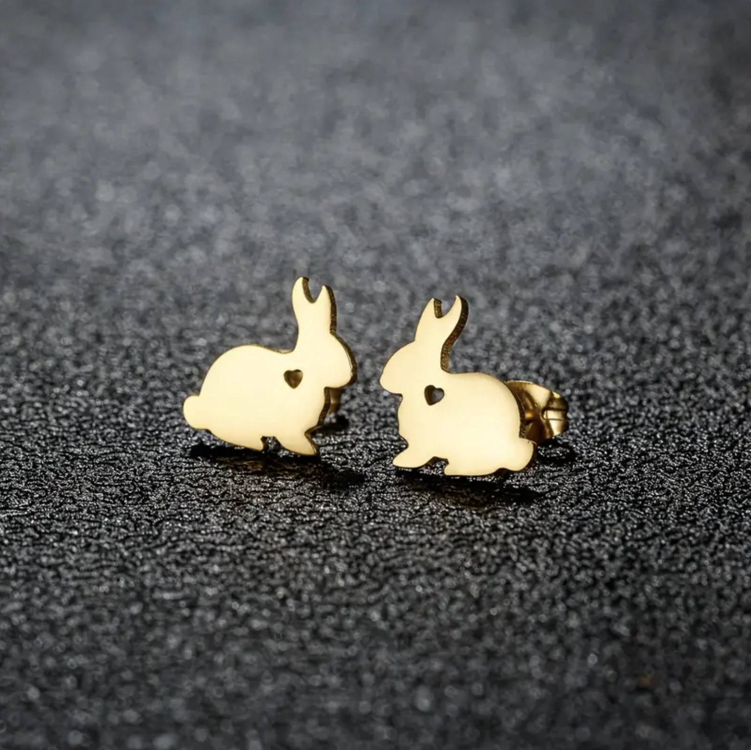 

Men's Stainless Steel Bunny Rabbit Earrings, Cute Animal Rabbit Stud Earrings