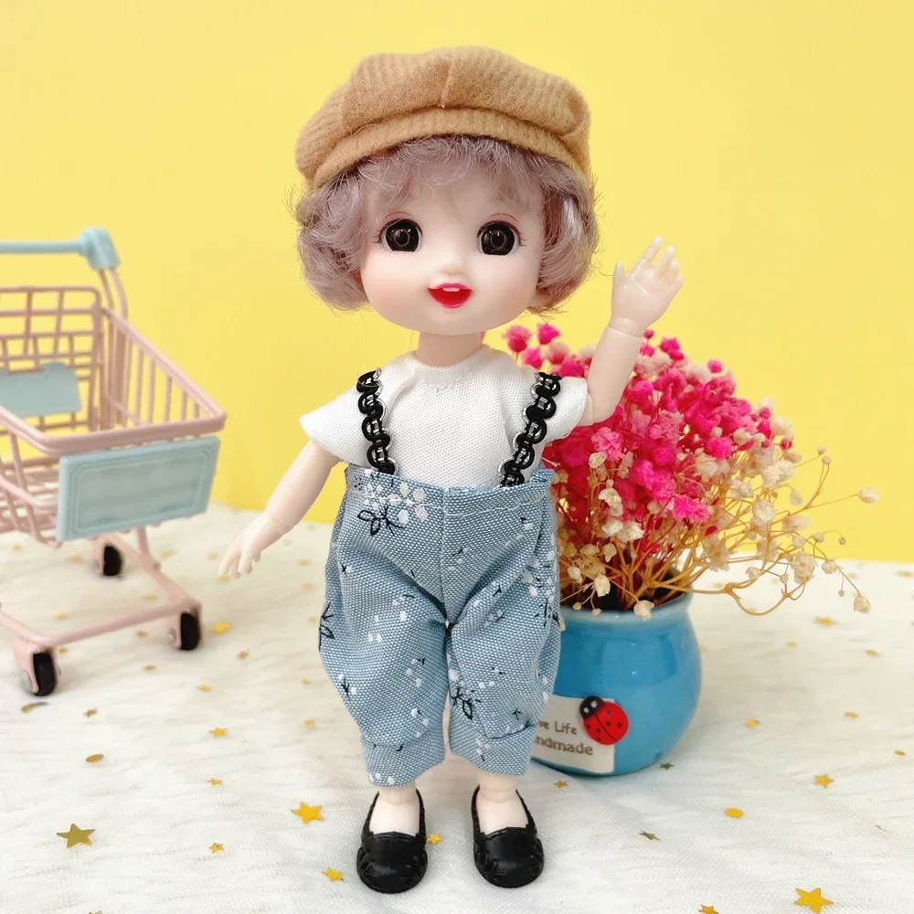 16cm Lovely BJD Doll Figure with Clothes and Shoes Movable 13 Joints Sweet Princess Face Lolita Girl Gift Kid  Toy