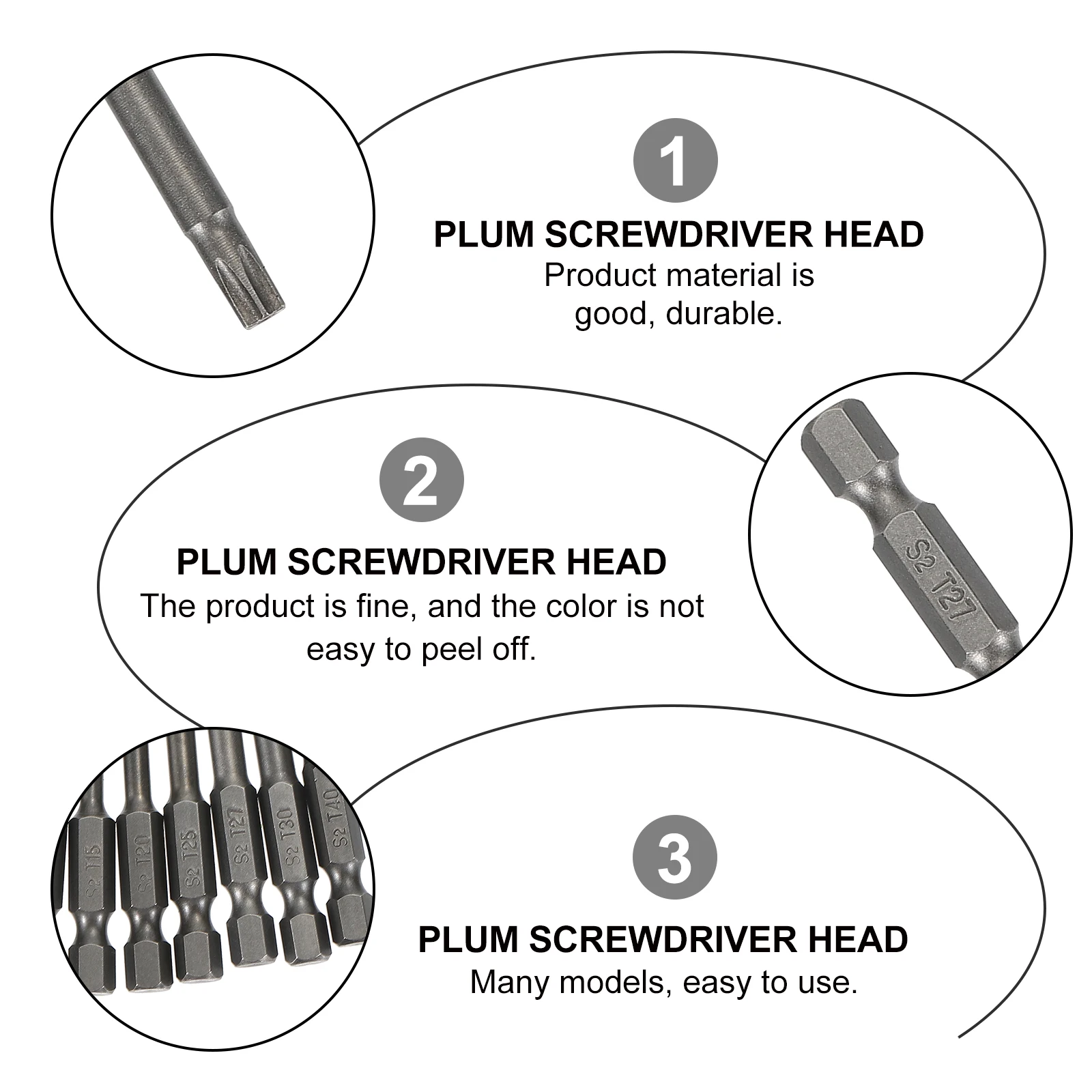 

Screwdriver Bit Set 50 75 100mm Steel Magnetic Tamper Proof Hollow Plum Head Batch Electric Manual Drills Tools