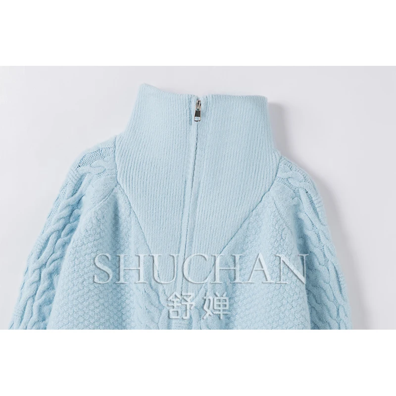 thicken 100% Cashmere Oversized Sweater Pull Femme Korean Fashion Casacos De Inverno Feminino Long Sleeve Top
